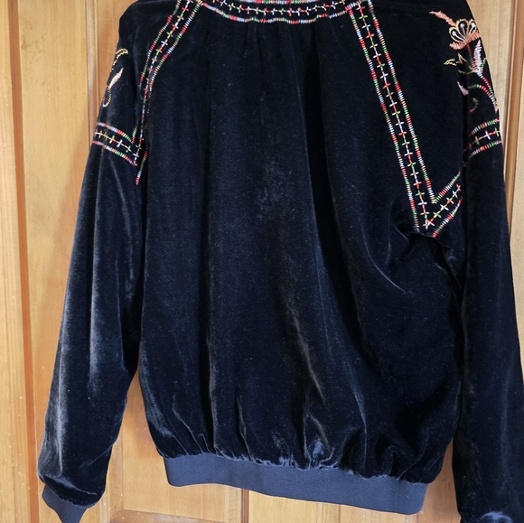 Lovestitch Velvet Embroidered Bomber style jacket - Picture 6 of 7